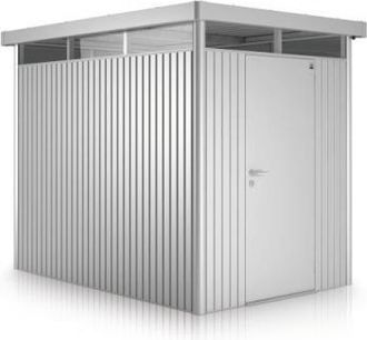 BIOHORT Caseta Cobertizo Metalica Highline H1 Color Plata Metalizada Puerta Standard