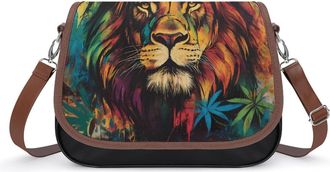 Generic Jamaica Lion Crossbody Bags for Women Fashion Leather Shoulder Handbags With Adjustable Strap