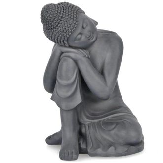 BIZZOTTO Statuetta di Buddha pensante Pattaya in Fibra di Vetro e Argilla, decorazione per uso esterno -35.5 x 50.5 cm