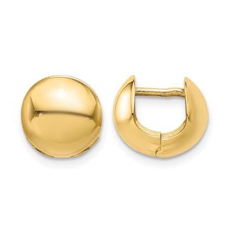 Diamond2Deal 14K Yellow Gold Polished Round Huggie Hoop Earrings