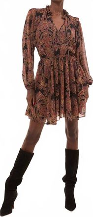 Misa Lilly Mini Dress In Studded Flora Chiffon