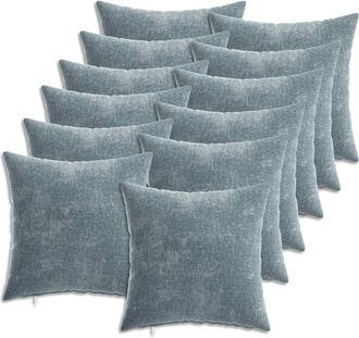 vidaXL Funda De Almohada 12 Uds. Heerlen Azul Claro 40 X 40 Cm Vidaxl