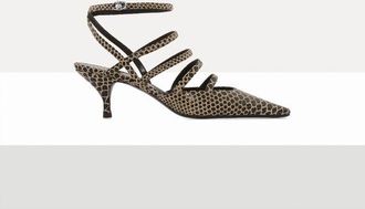 Vivienne Westwood Diana Slingback Shoe Snake-effect Leather Beige 3-36 Women