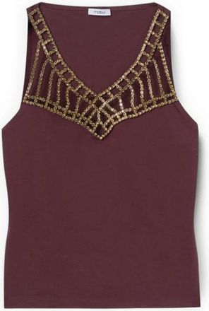 Motivi Sleeveless Tops - Dames - Tops zonder mouwen - Paars - XS - Katoen - Tops