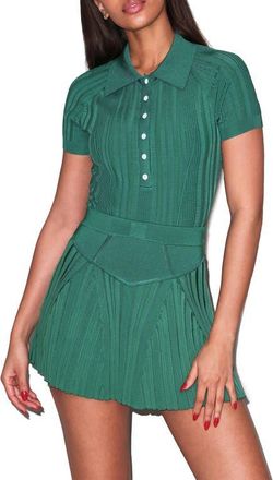 Fleur du Mal Rib Polo Bodysuit in Lucky at Nordstrom, Size X-Small