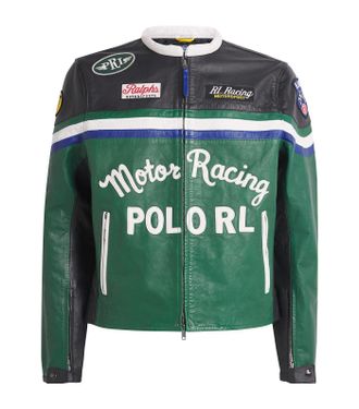 Ralph Lauren Leather Café Racer Jacket Size M