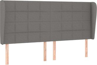 vidaXL Cabecero Con Orejas De Tela Gris Oscuro 183x23x118/128 Cm Vidaxl