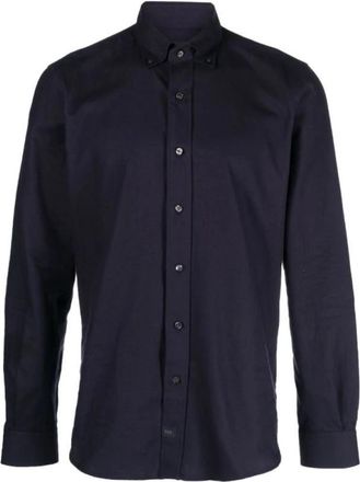 Fay Camicia New Collo Button Down Shirt - Heren - Casual Overhemden - Blauw - 3XL - Katoen - Overhemden