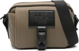 Moncler Logo-Patch Messenger Bag - Mens - Polyester/Cotton/Polyamide/Calf Leather