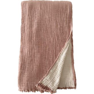 Anaya with Love Crinkled Turkish Cotton Cuddle Throw in Terracotta at Nordstrom