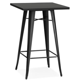 Alterego Zwarte, hoge industri&euml;le tafel TATY - 70x70 cm