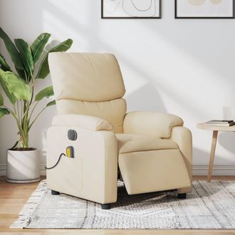 vidaXL Vidaxl - Sill&oacute;n Reclinable De Masaje El&eacute;ctrico Tela Color Crema