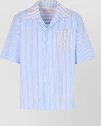 Marni casual shirt striped chest pocket notched collar