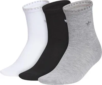 adidas Gender Inclusive Originals Assorted 3-Pack Quarter Socks in White/black/heather Grey at Nordstrom, Size Medium