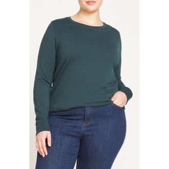 Universal Standard T Rex Long Sleeve Tee in Deep Sea at Nordstrom, Size 2Xl
