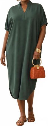Entro Tru Comfort Midi Dress In Forest