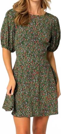 Olivaceous Irena Mini Dress In Black Green