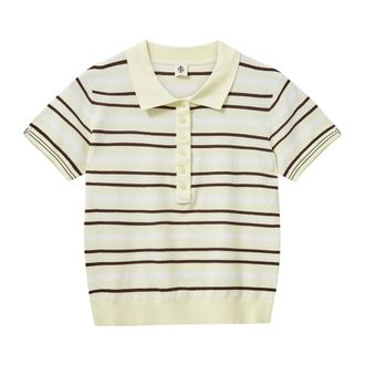 The Garment Polo Shirts, female, Multicolor, Size: 2XS Viscose Blend Striped Polo Shirt