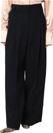 Jil Sander Zwarte Palazzo Broek - Dames - Wijde Broeken - Zwart - XS - Broeken