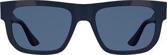 Calvin Klein Mens Modified Rectangle Sunglasses - Blue