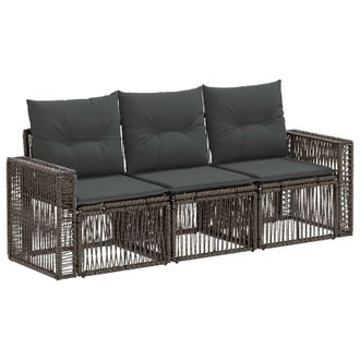 vidaXL Conjunto De Sof&aacute;s De Jard&iacute;n 3 Pcs Gris Y Gris Oscuro Vidaxl