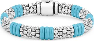 Lagos Blue Caviar Ceramic Rope Bracelet in Silver/Blue at Nordstrom, Size 7.5 In