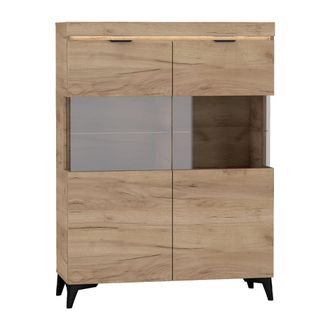 Petits Meubles Vajillero 2 puertas con led paneles laminados madera