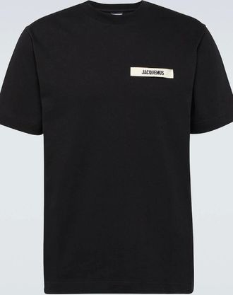 Jacquemus Mens Jacquemus The Gros Grain Logo T Shirt Black - Size: 36