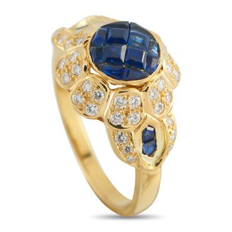 Mouawad 18K Yellow Gold Diamond and Sapphire Ring MV27-052026