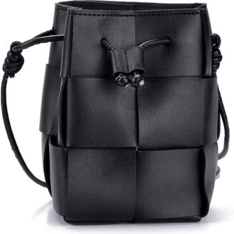 Adornia Patchwork Bucket Bag in Black at Nordstrom