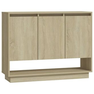 Berkfield Home Sideboard Sonoma Oak 97x31x75 cm Engineered Wood in Beige | Size: 97 x 31 x 75 cm