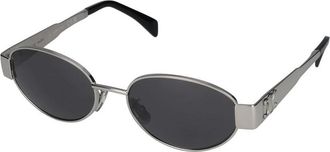Celine Celine - Triomphe Metal Oval Zonnebril - unisex - Accessoires - Grijs - Maat: 54 MM