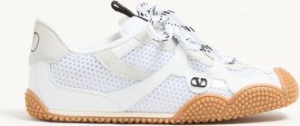 Valentino Garavani Amphibia Sneaker in Rubberised Calfskin and Split Leather Wo