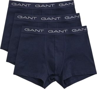 GANT Boxershorts voor heren van katoenmix met logo (set van 3) (Blauw)
