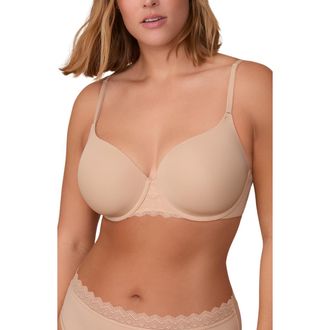 Harper Wilde Base Lace T-Shirt Bra in Beige at Nordstrom, Size 36E