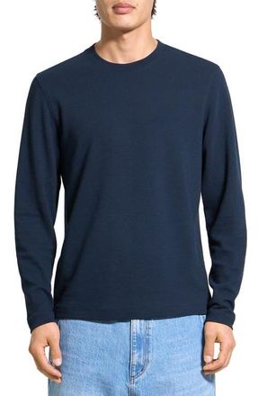 Theory Delroy Textured Long Sleeve T-Shirt in Baltic at Nordstrom, Size Xx-Large