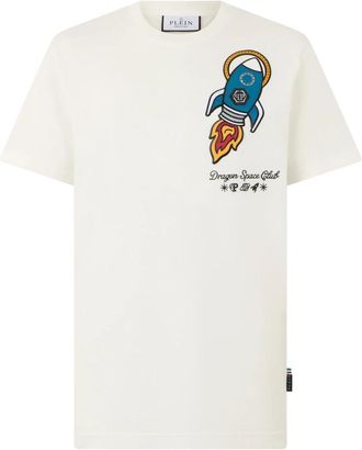 Philipp Plein T-shirt met ronde hals Korte mouw - Heren - T-shirts - Wit - 3XL - Katoen - Tops