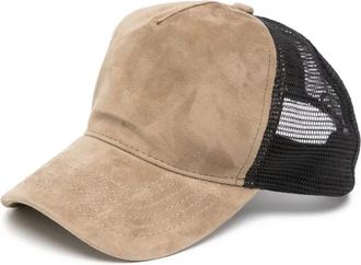 James Perse Cappello da baseball in pelle scamosciata - Marrone