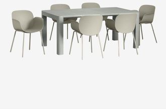 Sklum Set De Mesa Rectangular (180x100 Cm) Arnadine Y 6 Sillas De Comedor Lynette Sklum