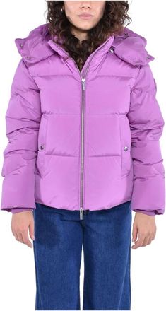 Woolrich Jassen, Dames, Paars, S, Warme Dons Pufferjas