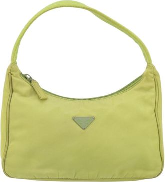 Prada Hobo Tessuto Green Nylon Handbag (Pre-Owned)