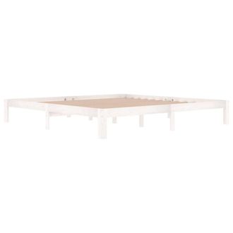 Berkfield Home Beautiful Bed Frame White Solid Wood Pine 200x200 cm