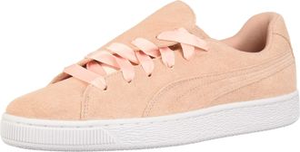 Puma Suede Crush Peach Leather Womens Lace Up Trainers 369251 02 Pink