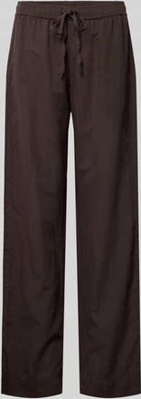 Neo Noir Neo Noir Stoffhose mit Leinen-Anteil und Eingrifftaschen in Dunkelbraun, Gr&ouml;&szlig;e 34