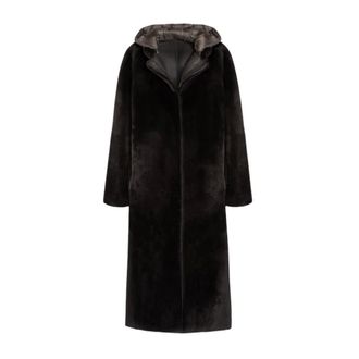 Gimos Single-Breasted Coats, female, Brown, M, Reversible Nappato Sheepskin Coat