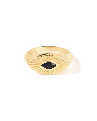 Tiramisu 14K Over Silver 0.25 ct. tw. Black Spinel Solitaire Ring