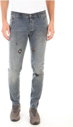 Daniele Alessandrini Jeans - Heren - Slim Fit Jeans - Blauw - W30 - Katoen - Jeans