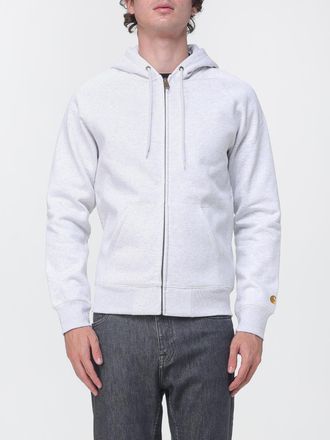 Carhartt Work in Progress Felpa con cappuccio e zip in cotone con vestibilit&agrave; relaxed e tasche a filetto