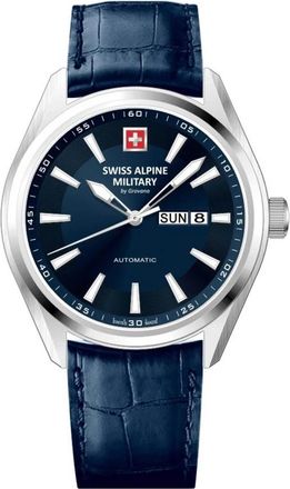 Swiss Alpine Military Herenhorloge Automatisch met saffierkristal 7090.2535 - Heren - Horloges - Blauw - ONE Size - Accessoires