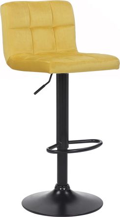 Clp Taburete de bar regulable y giratorio en Terciopelo Amarillo